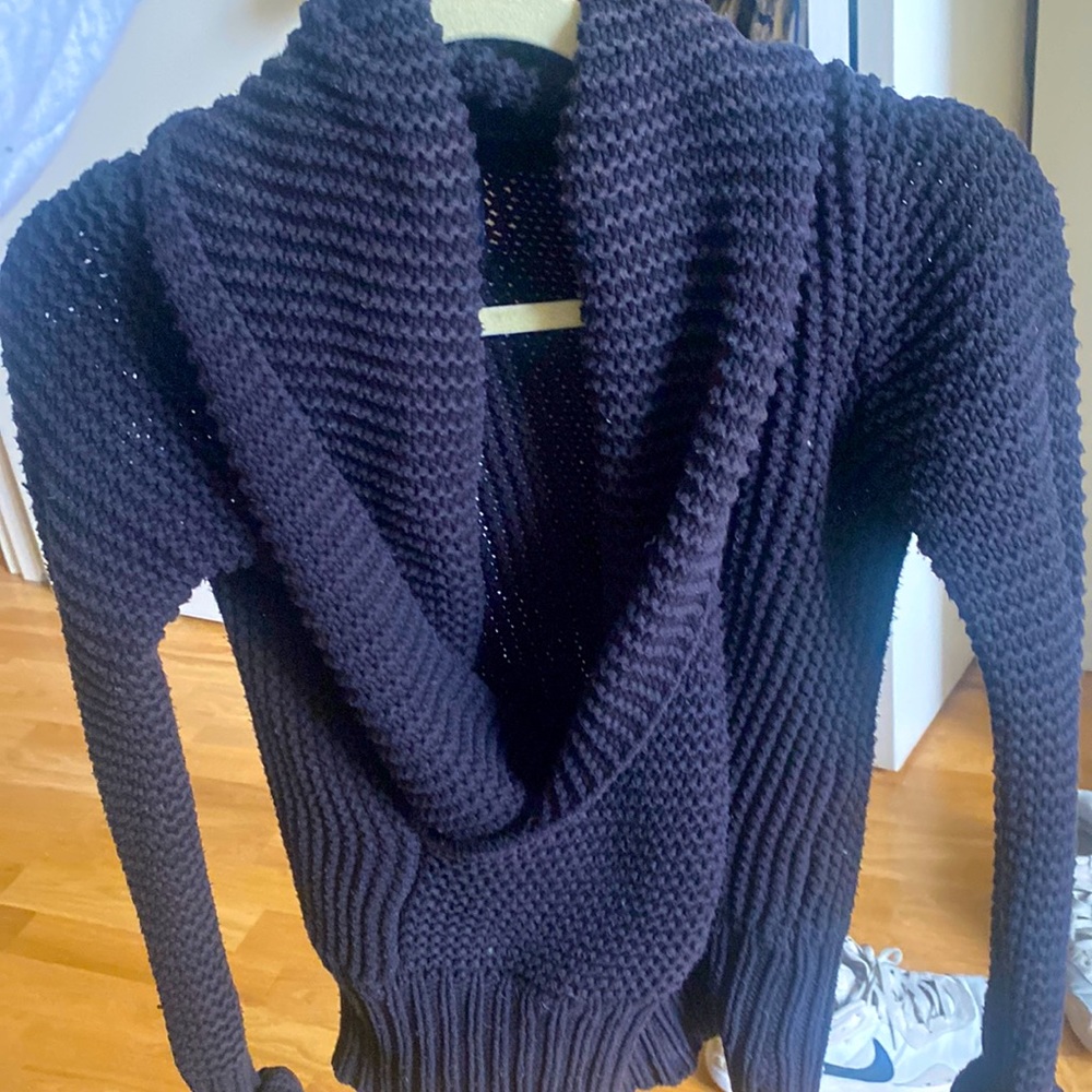 Cute and comfy - versatile black cowl neck sweater